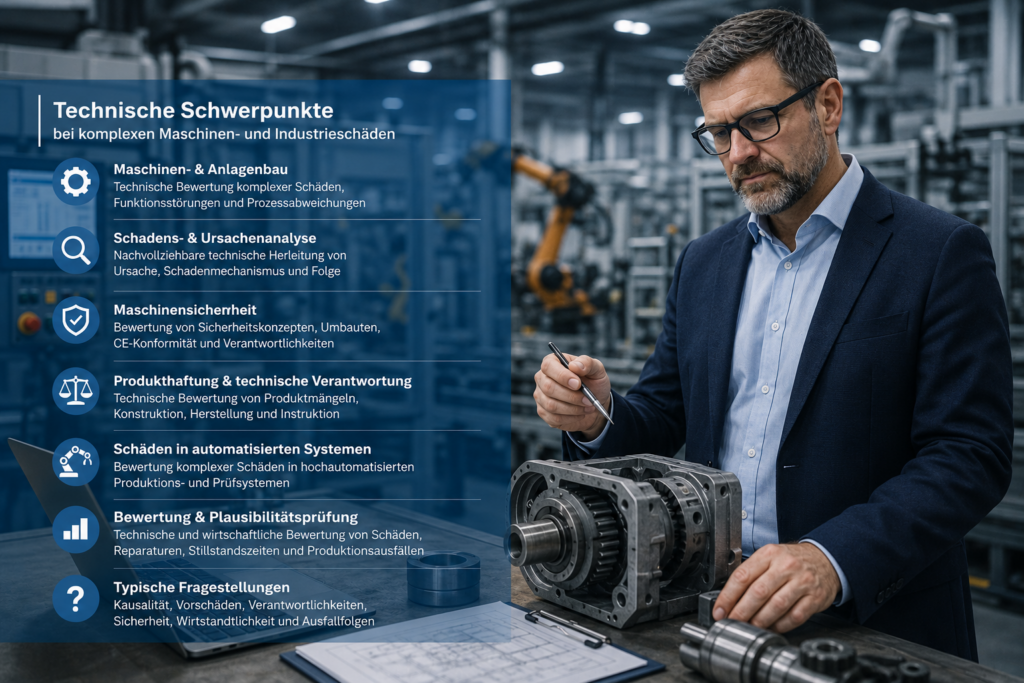 Gutachten
Maschinenbau
Maschinensicherheit
Produkthaftung
Automation
Bewertung